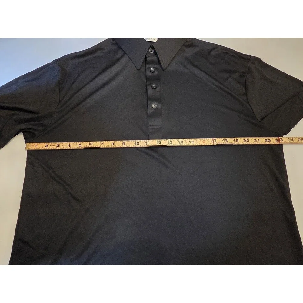 Collars & Co Dress Collar Polo Shirt Mens XL Black Short Sleeve Stretch Golf - Picture 7 of 9